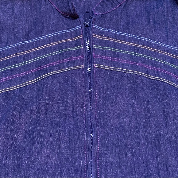 ❤️🌈 Purple Wash Denim Jean Jacket w/♥️🌈 embroidered Detail XS/Small Retro V… - Picture 7 of 8